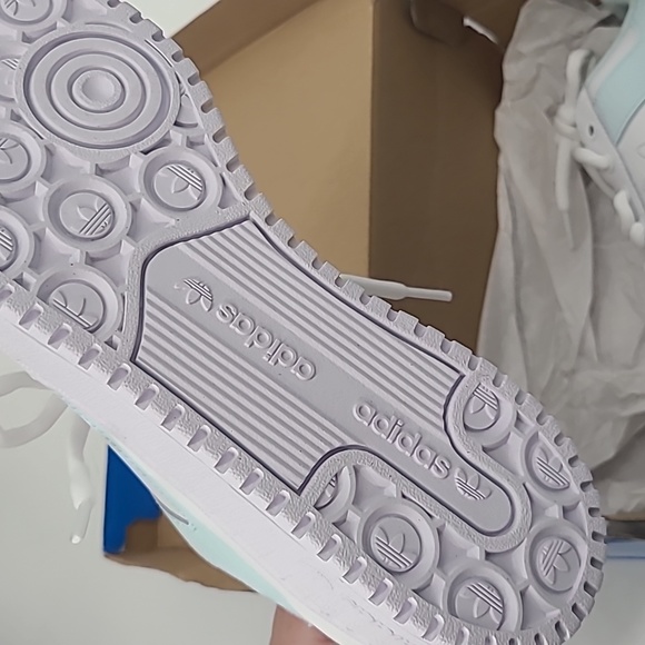 NWT Adidas forum bold womens size 9 white & light blue platform - Picture 5 of 8